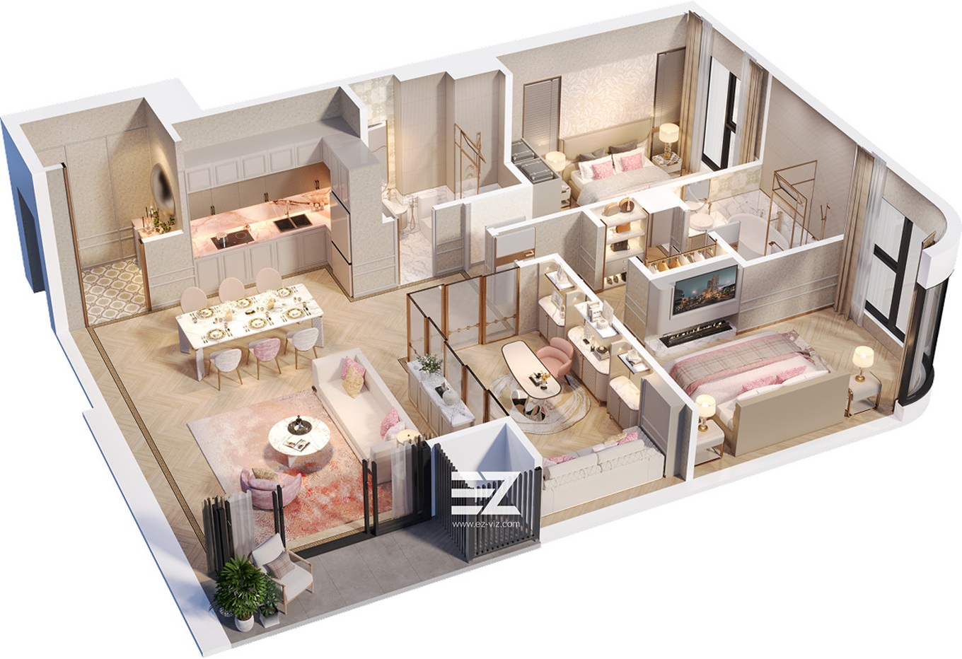 thiết kế căn hộ 3 ngủ landmark 35 hạ long